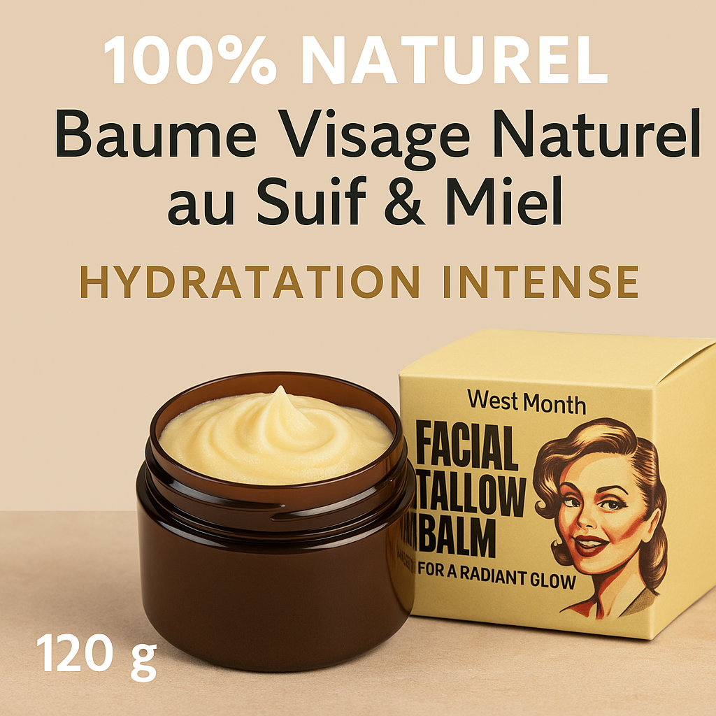Natural Facial Tallow & Honey Balm – Deep Moisturizing (120g)